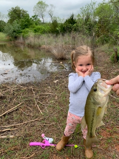 Lillian Allen, 2 1/2, recently had her first fishing outing and she is hooked! Share your photos with us on Facebook, Twitter and Instagram.